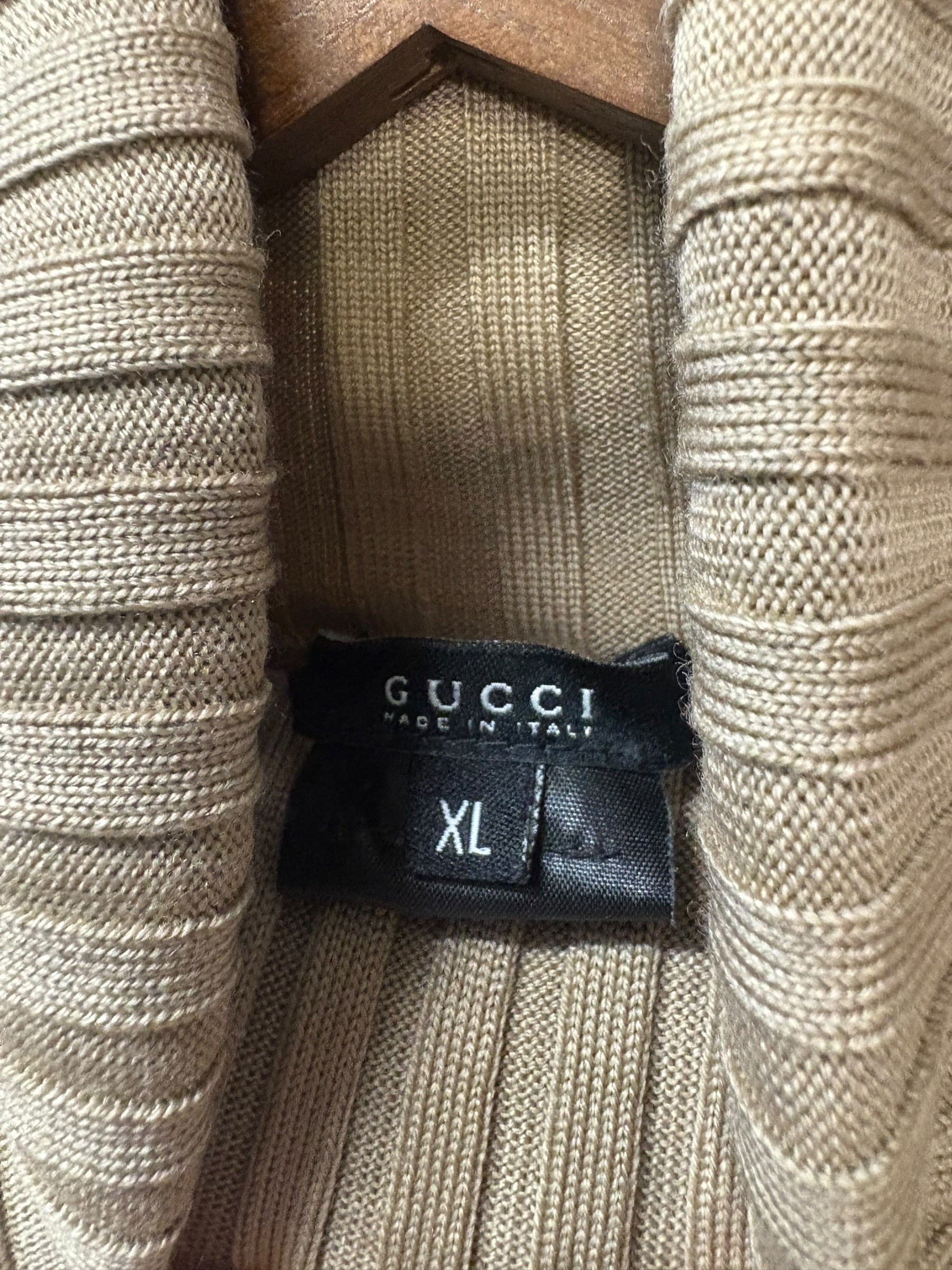 Gucci Vintage Brown Ribbed Turtle Neck Sweater