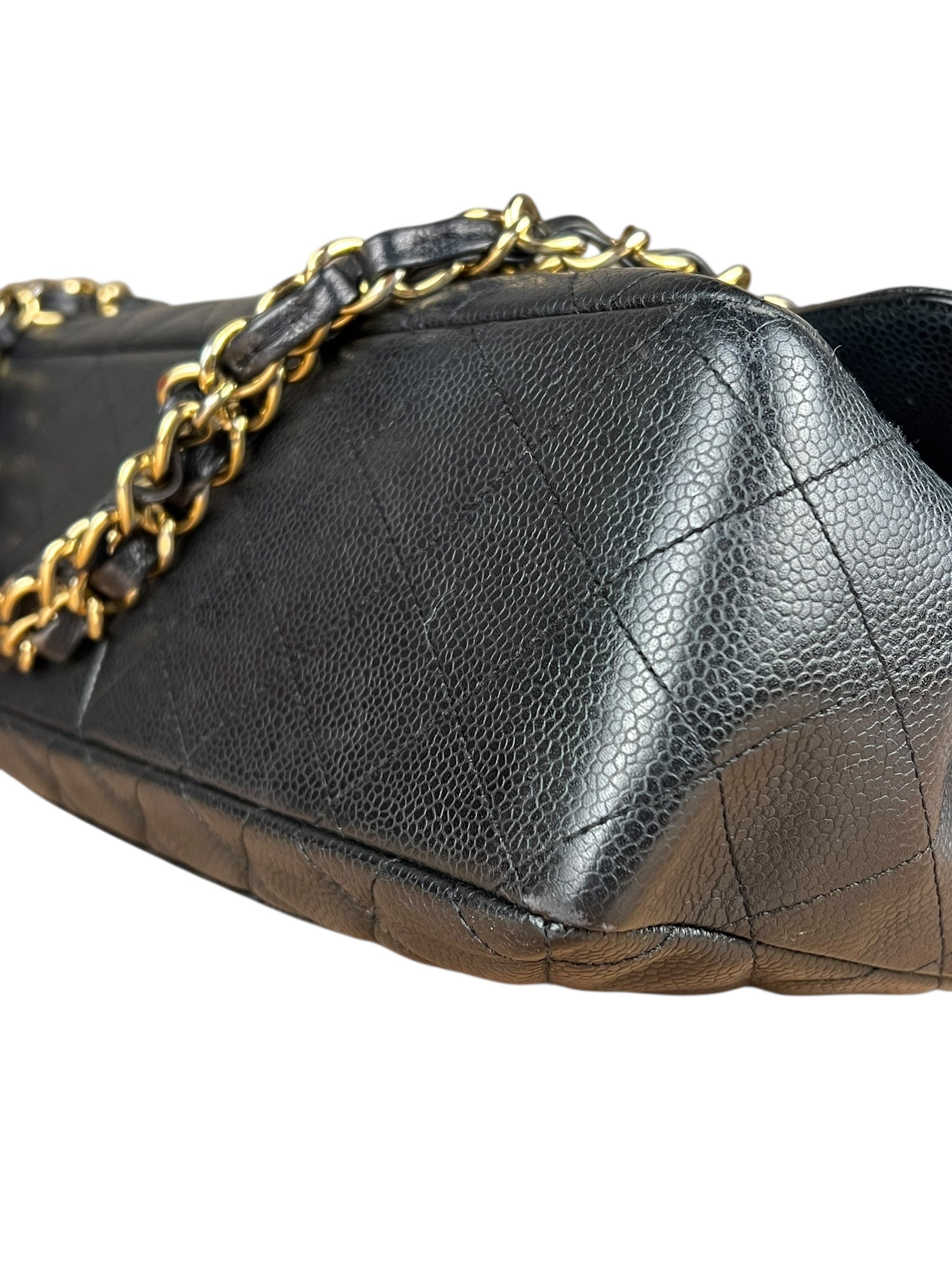 Chanel Black Caviar Leather Single Flap Bag '04