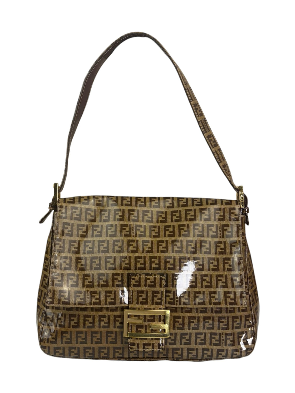 Fendi Beige/Brown PVC Mamma Baguette