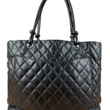 Chanel Black Leather Cambon Ligne Tote 2003
