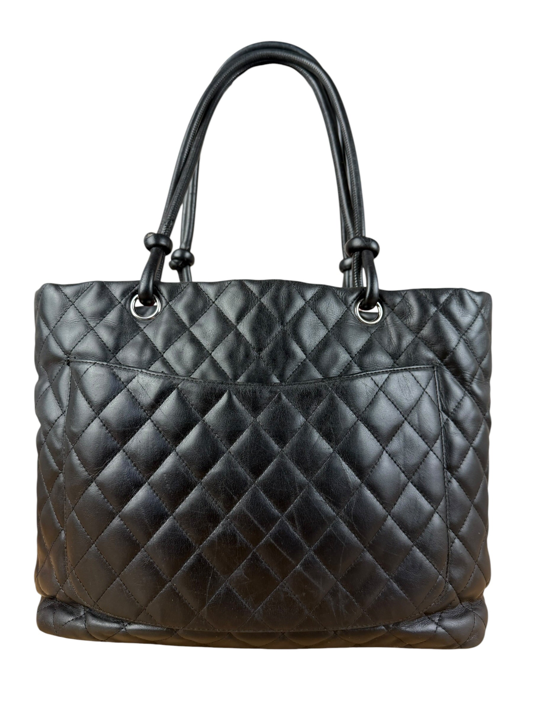 Chanel Black Leather Cambon Ligne Tote 2003