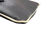 Gucci Vintage Black Leather Flat Messenger Shoulder Bag