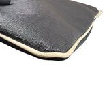 Gucci Vintage Black Leather Flat Messenger Shoulder Bag