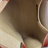 Chloe Beige/Brown Leather Trim Small Woody Two-Way Tote
