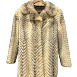 Furvan Vintage Black Intricately Trimmed Mink Fur Coat