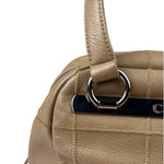 Chanel Beige Leather Chocolate Bar Bowler Bag 2004
