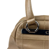 Chanel Beige Leather Chocolate Bar Bowler Bag 2004