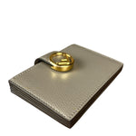 Fendi F Grey Leather Card Case