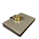 Fendi F Grey Leather Card Case