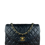 Chanel Black Quilted Half Moon Flap Bag 1990