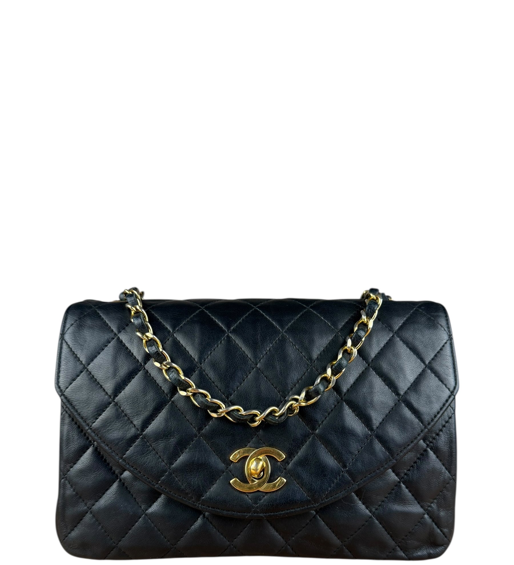 Chanel Black Quilted Half Moon Flap Bag 1990