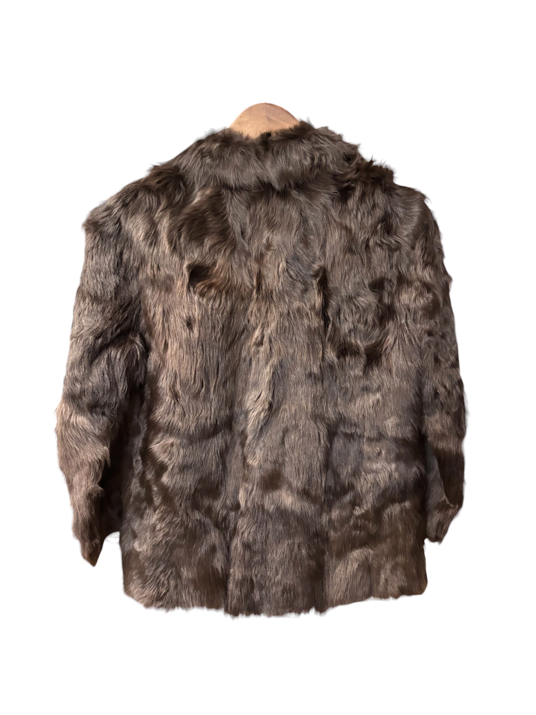 Vintage Chocolate Brown Rabbit Fur Coat