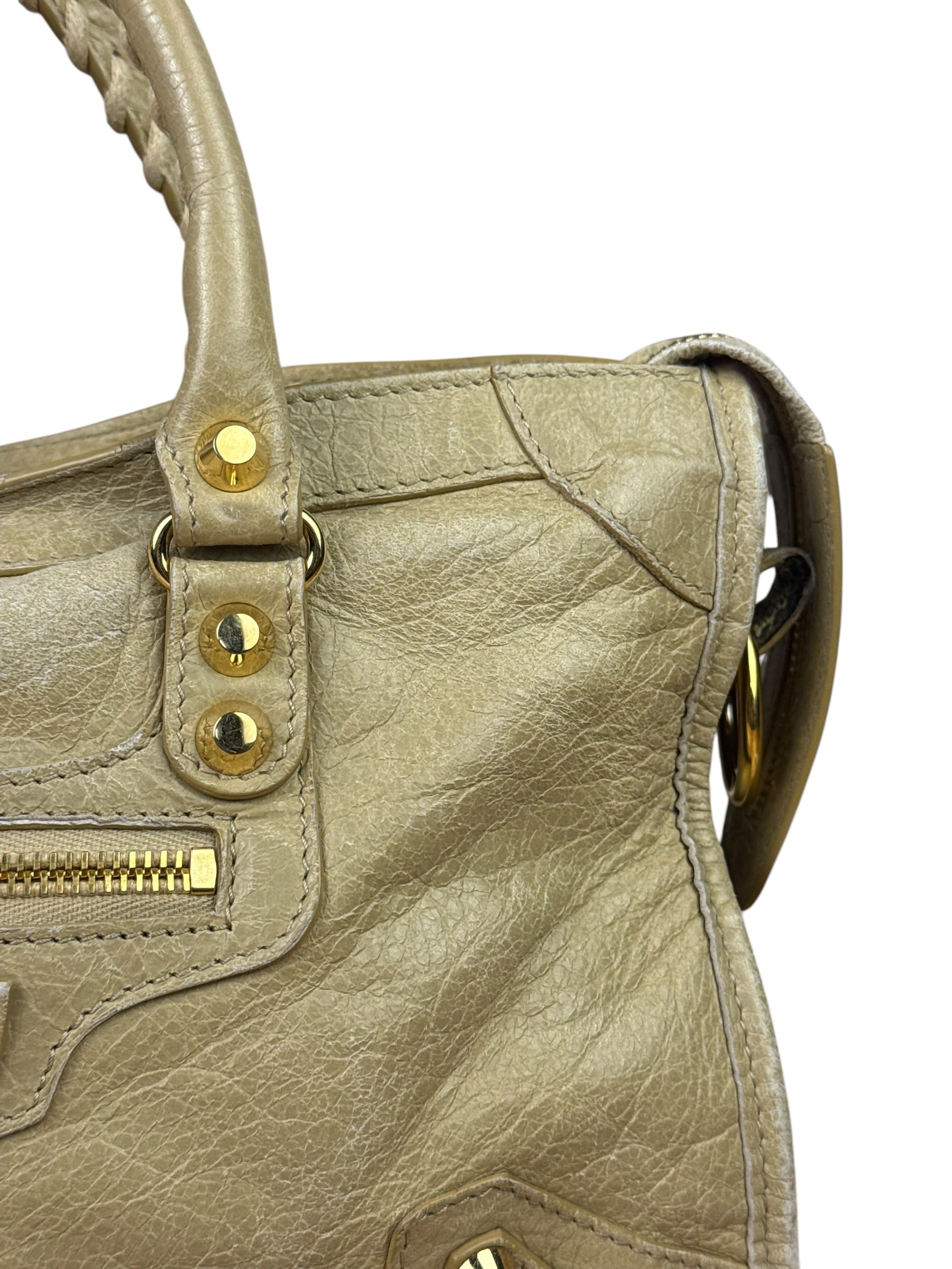 Balenciaga Beige Leather Le City Small Two-Way Bag