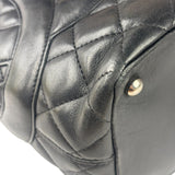Chanel Black Quilted Leather CC Cambon Ligne Tote 2000s
