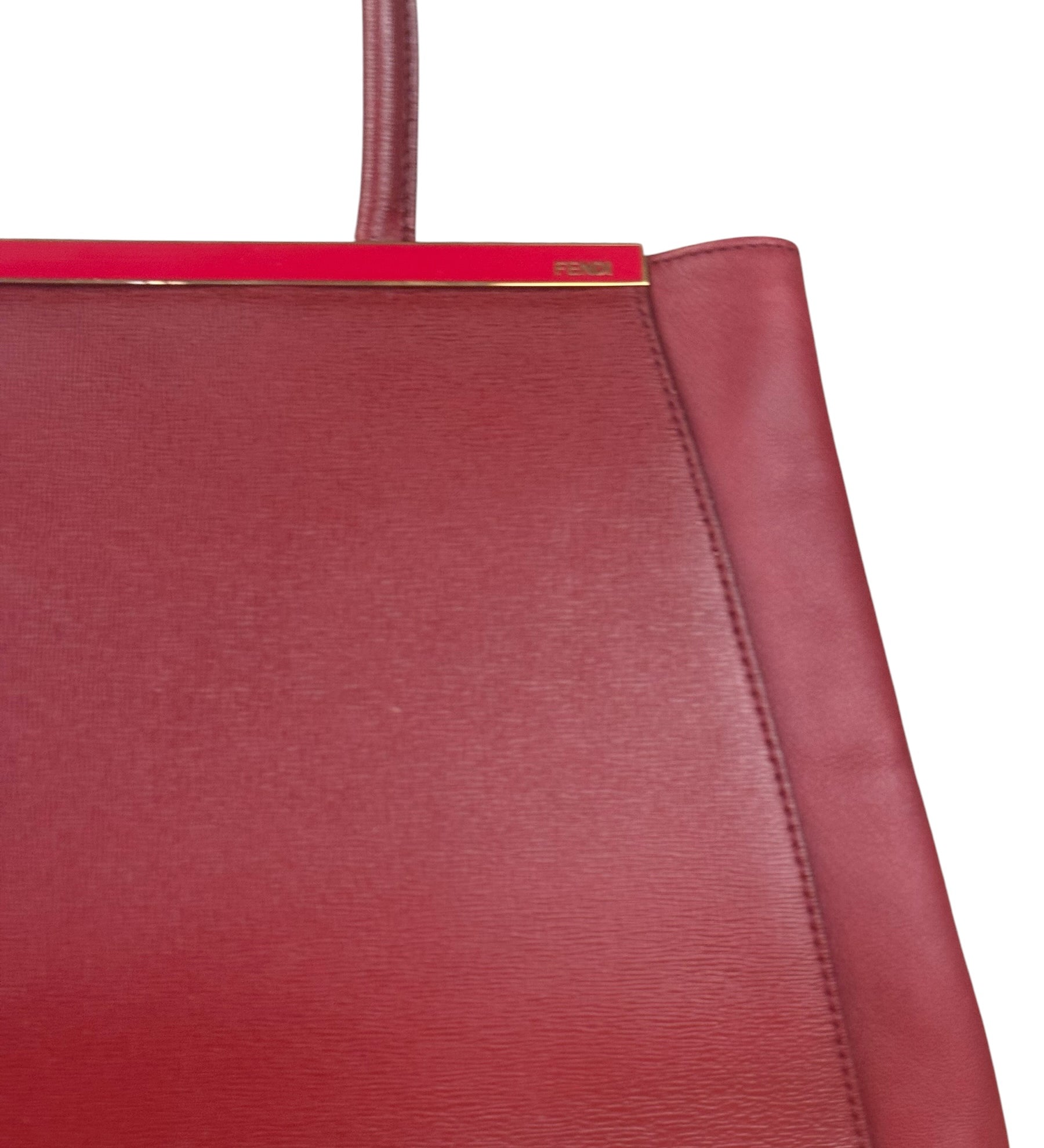 Fendi Red Leather 2Jours Handbag (Deterioration)
