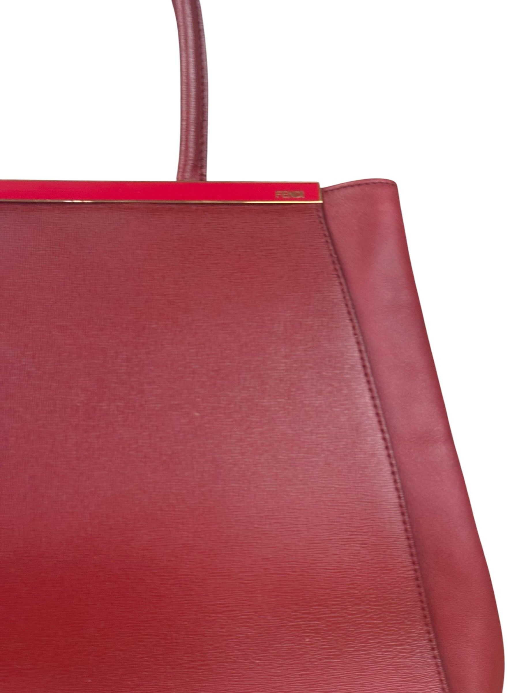 Fendi Red Leather 2Jours Handbag (Deterioration)