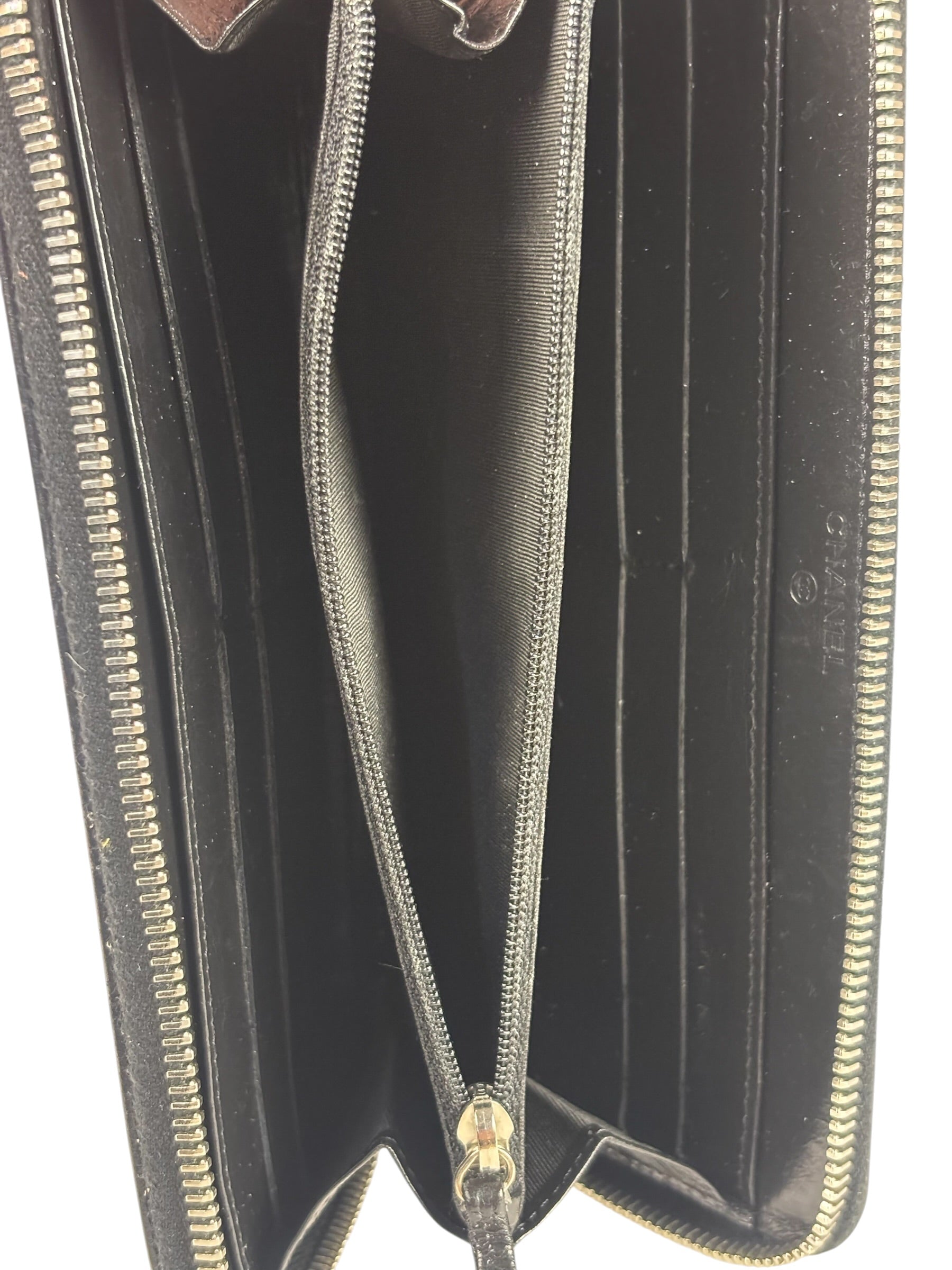 Chanel Black Leather Votez Coco Zip-Around Wallet 2014