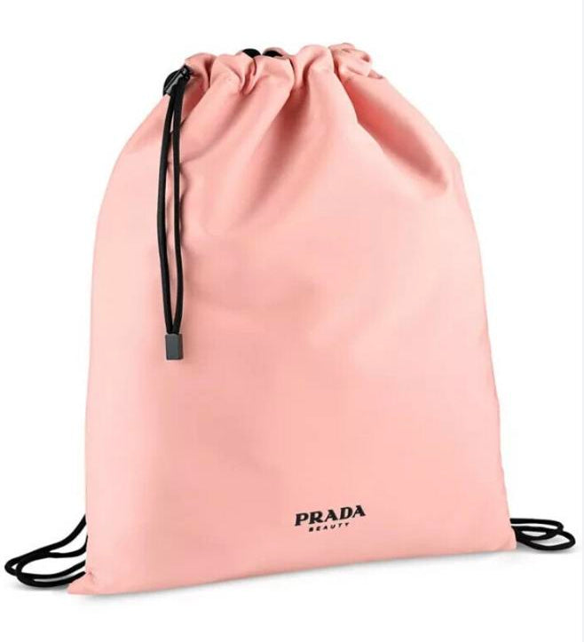 Prada Beauty Pink/Black Reversible Drawstring Backpack