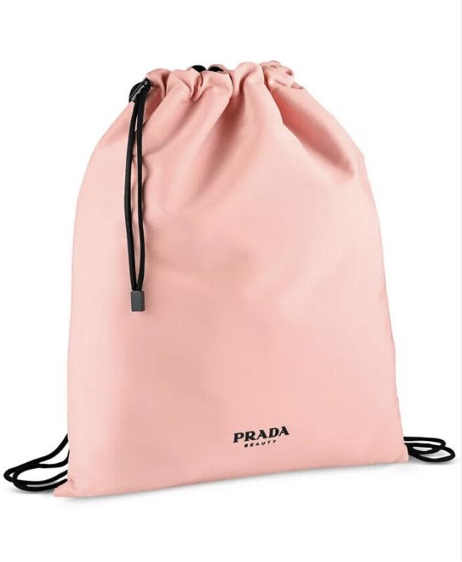 Prada Beauty Pink/Black Reversible Drawstring Backpack