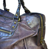 Balenciaga Vintage Purple Classic Motorcycle City Bag