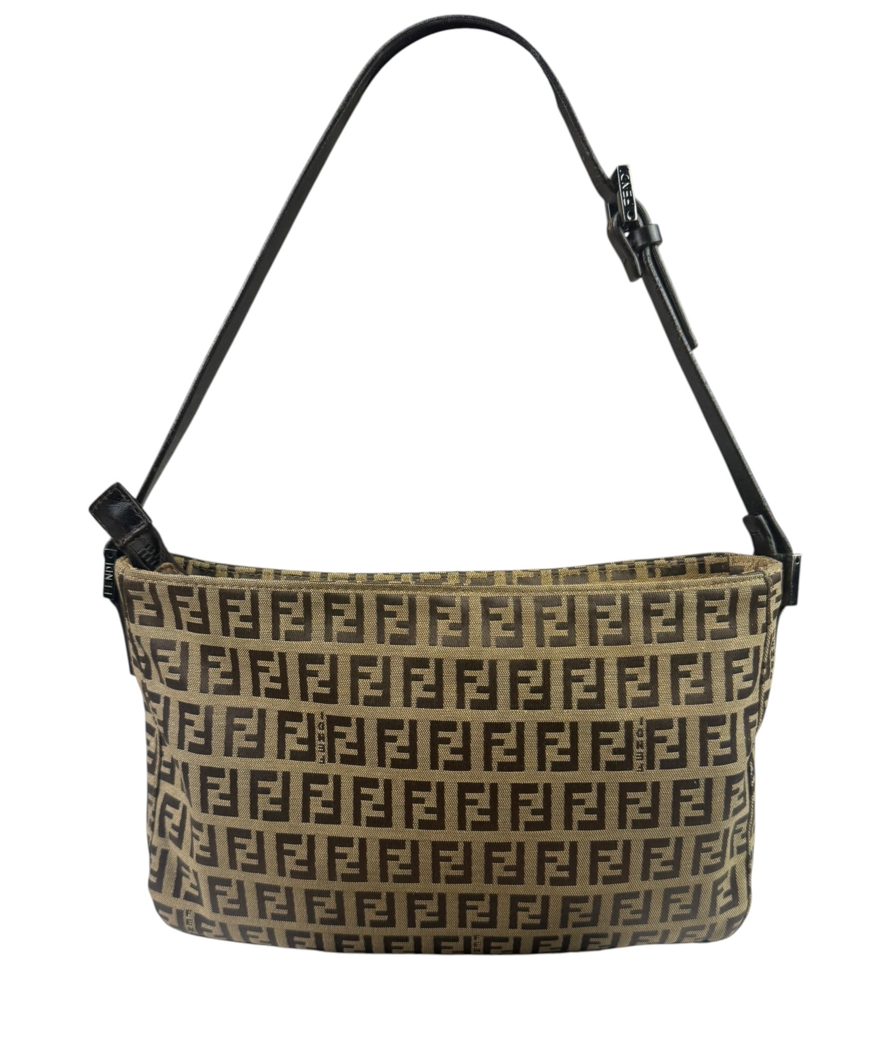 Fendi Vintage Brown Zucca Shoulder Bag
