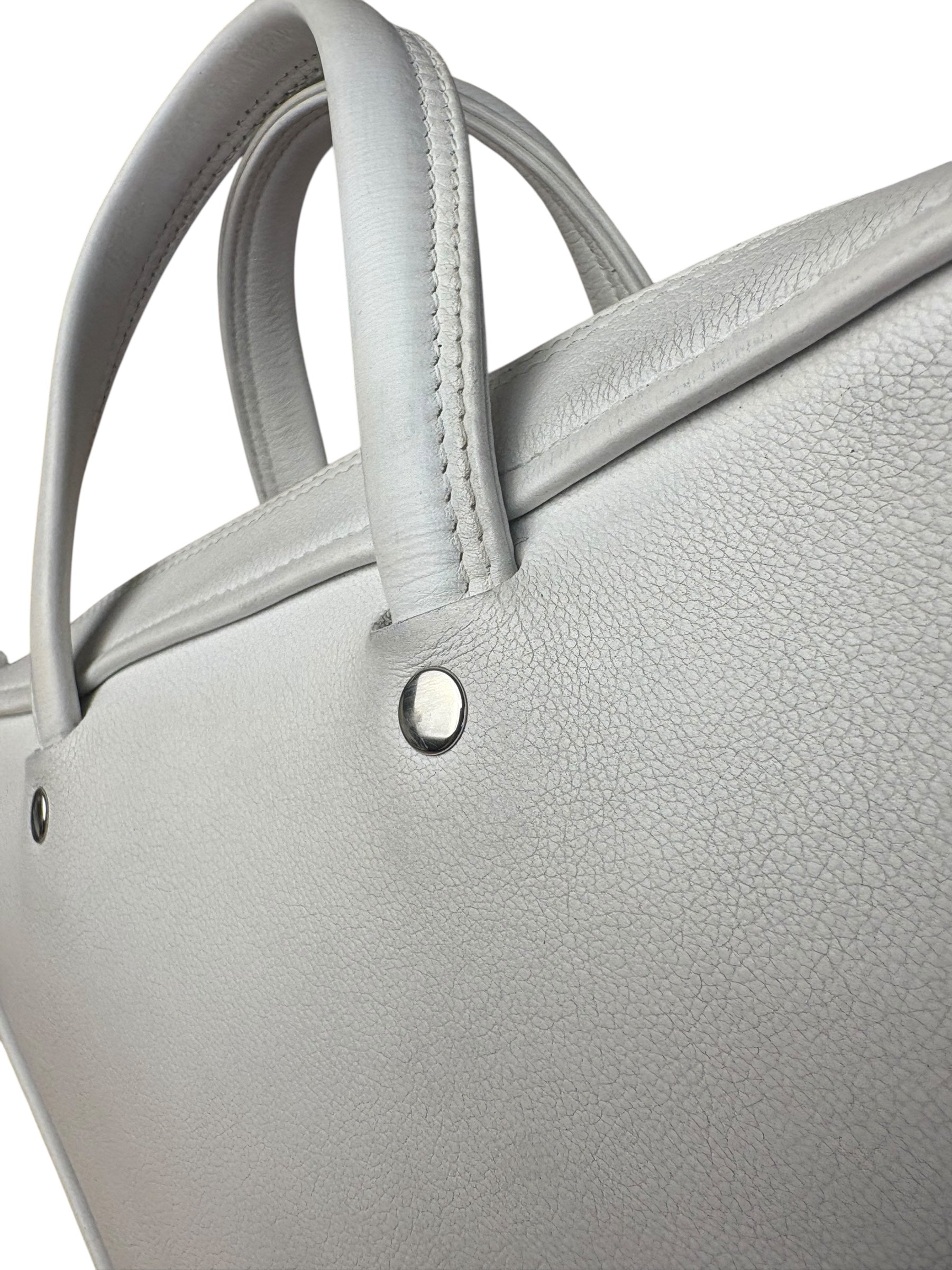 Balenciaga White Leather Triangle 2Way Bag