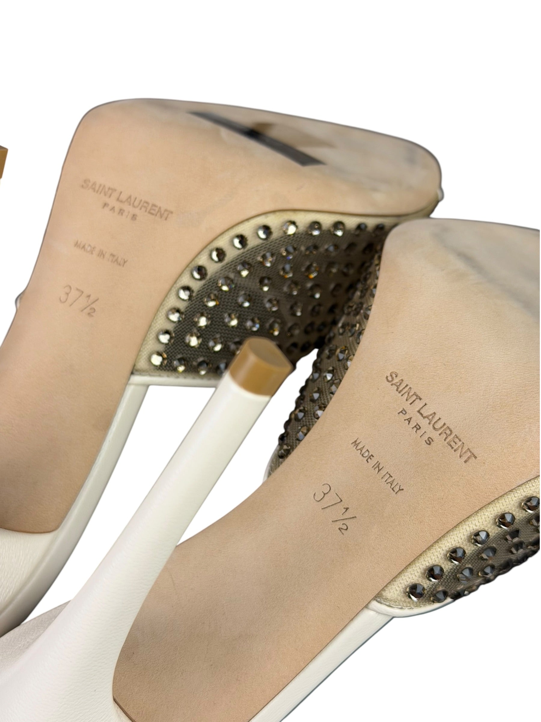 YSL Crystal Blonde Mules 37.5