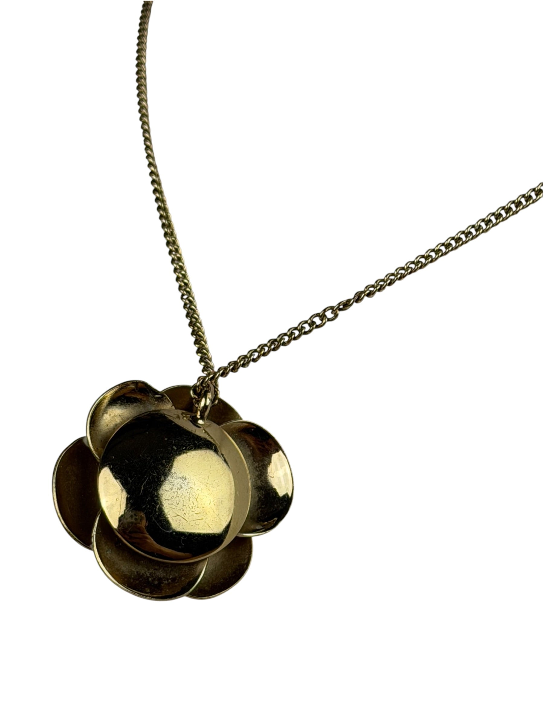 Chanel Vintage Camellia Pendant Necklace
