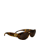 Gucci Vintage GG Havana Thick  Rounded Oval Sunglasses RX 2400/S