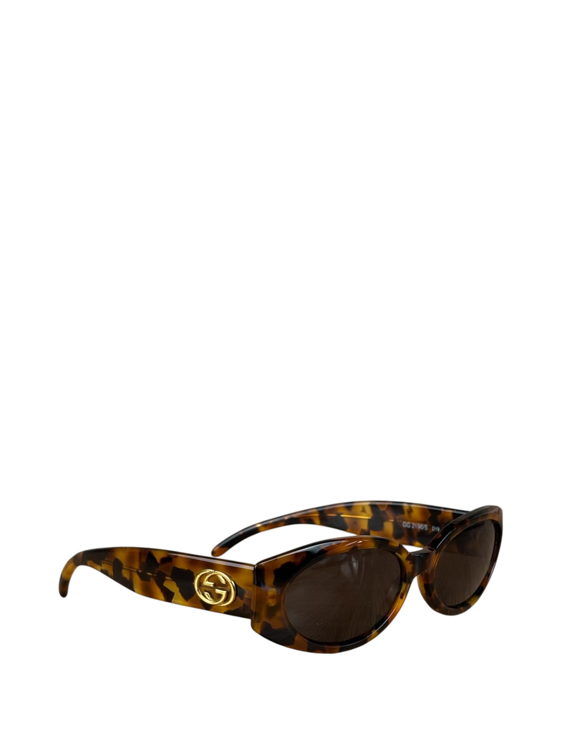 Gucci Vintage GG Havana Thick  Rounded Oval Sunglasses RX 2400/S