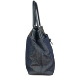 Chanel Vintage Denim/Black Leather CC Turn-Lock Tote Bag 2001