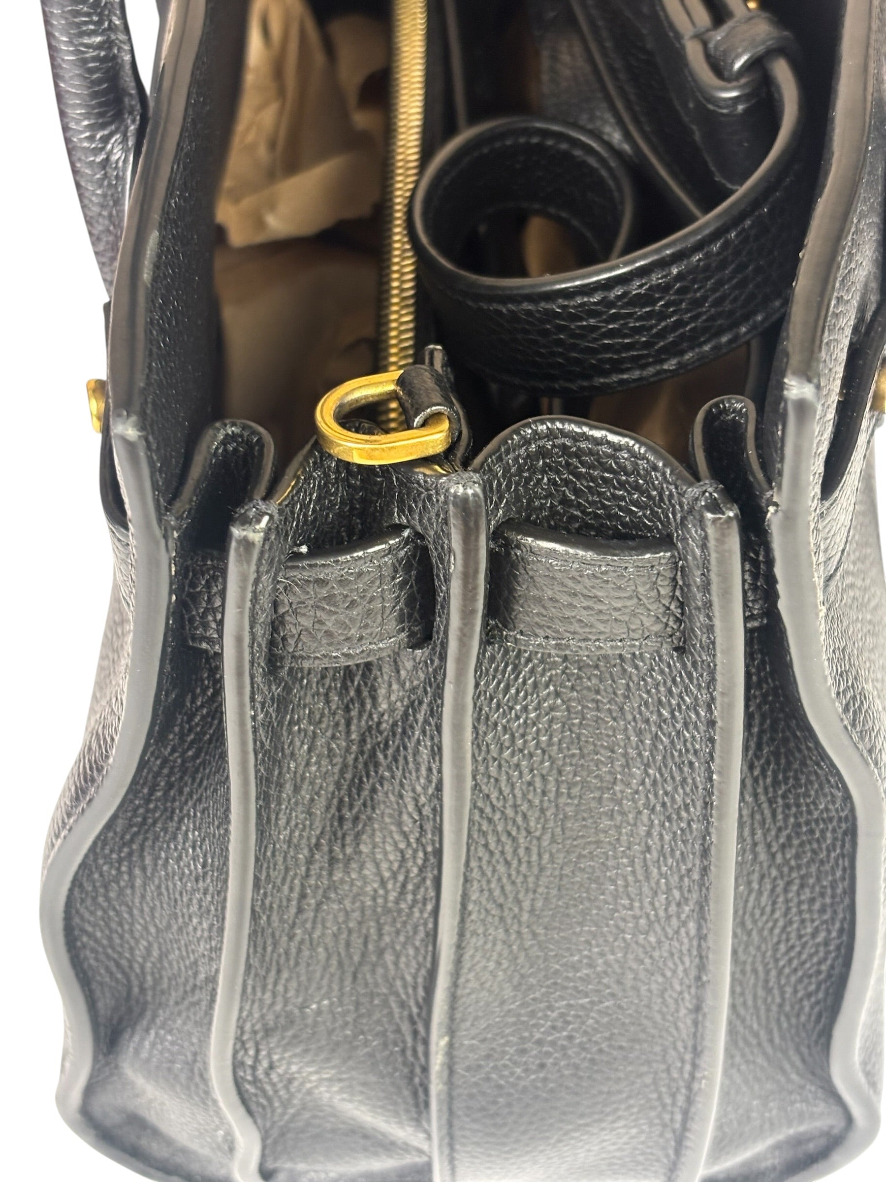 Yves Saint Laurent Black Grained Leather Sac De Jour Two-Way Bag