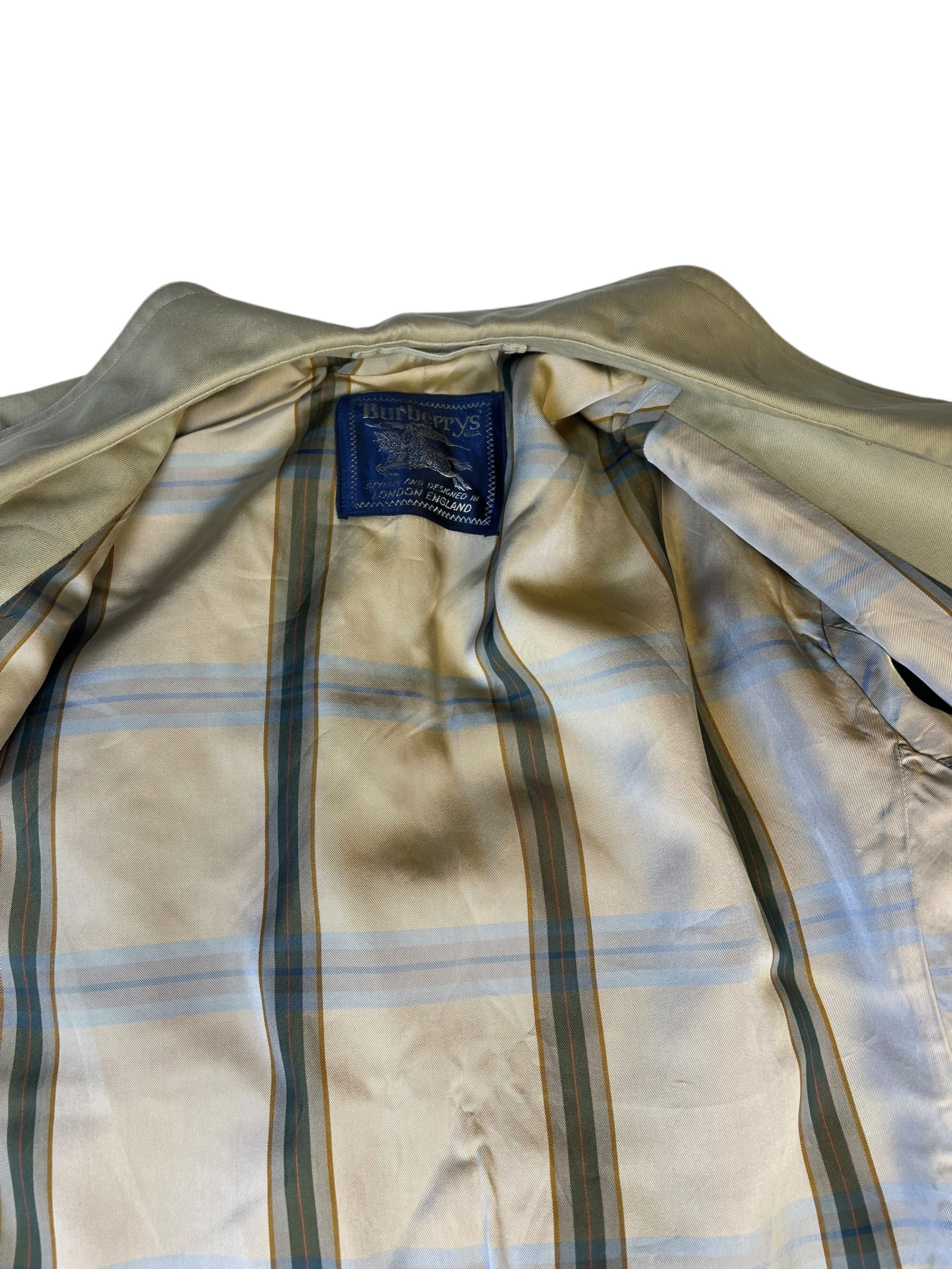 Burberry Vintage Khaki Plaid Lined Coat