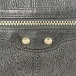 Balenciaga Black Leather Moto City Clutch Pouch