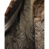 Vintage Hazel Brown Chevron Stripped Mink Fur Coat