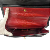 Chanel Vintage Black Quilted Leather Double Flap Bag 1995