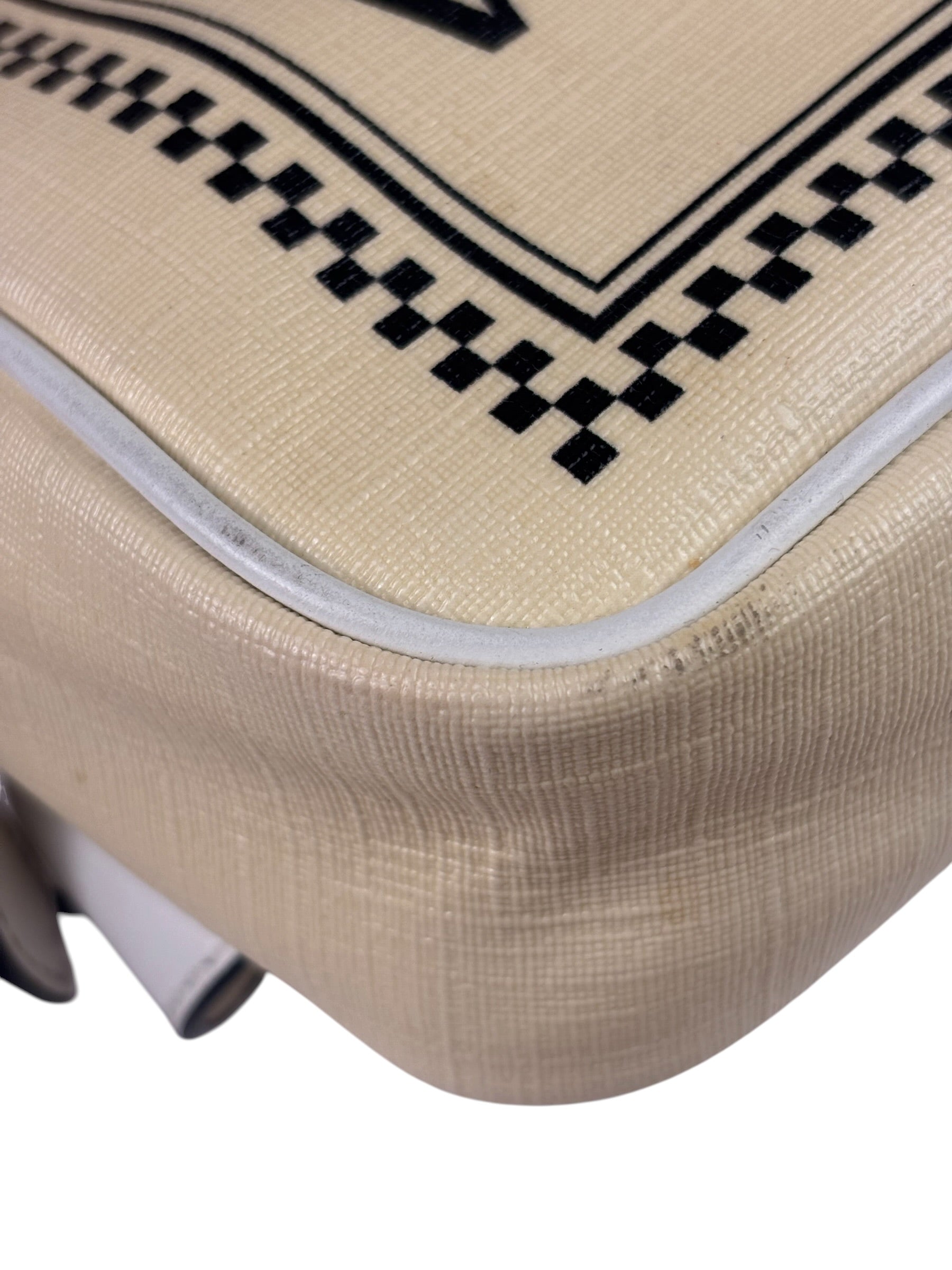 Versace Pastel Yellow Leather Logo Print Belt Bag