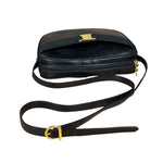 Salvatore Ferragamo Black Leather Vara Bow Crossbody Bag