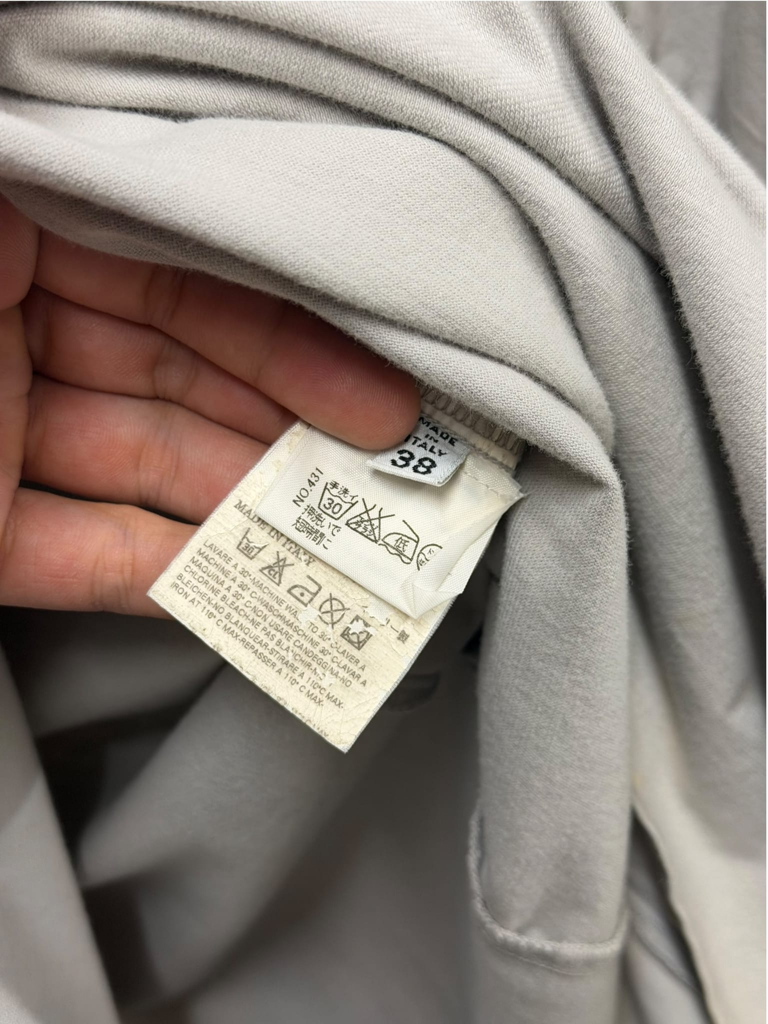 Maison Margiela MM6 ‘2 Fabrics’ Grey Long Sleeve Shirt Dress