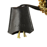 Gucci Small Pearl Studded Leather Padlock Crossbody Black