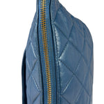 Chanel Blue Quilted Leather O-Case Zipped Pouch 2017