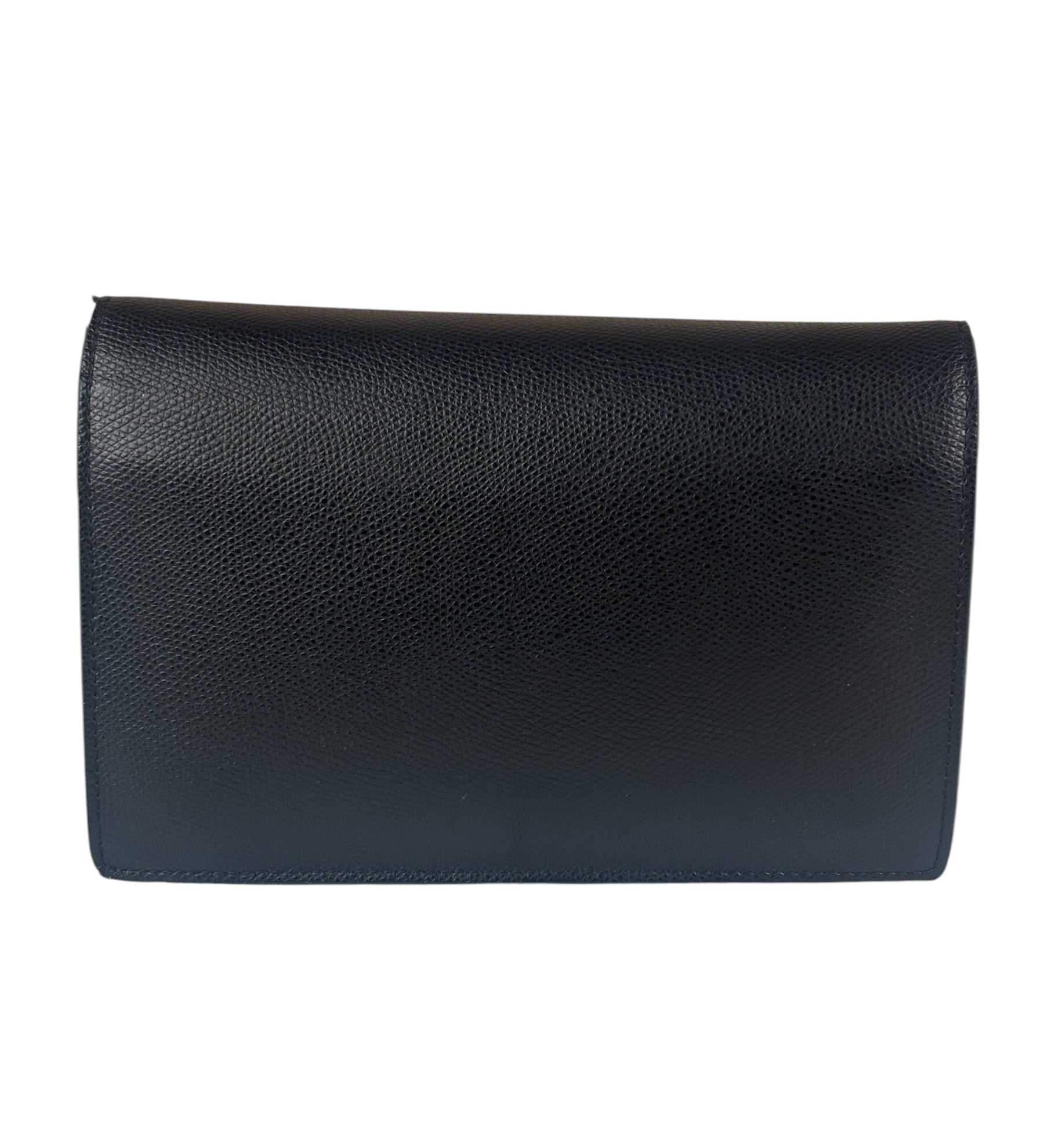 Fendi Black Leather F Envelope Wallet On Replacement Chain
