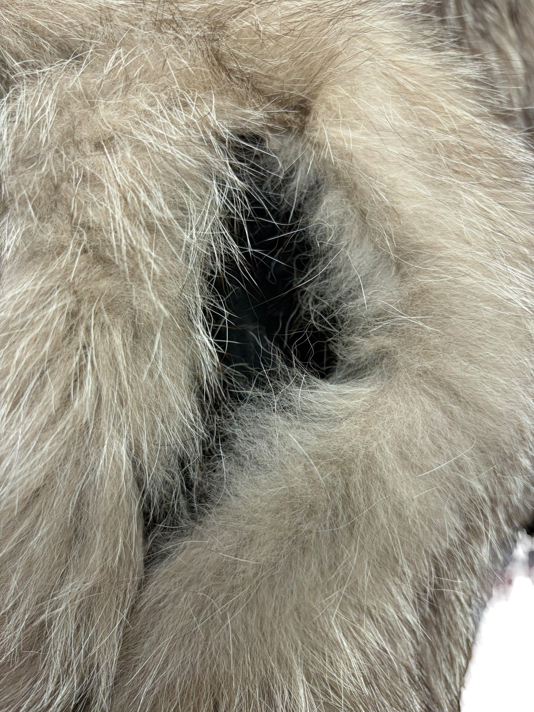 Vintage Accency Neutral-Toned Fox Fur Coat