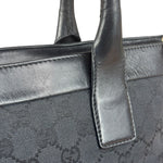 Gucci Black Leather Trim GG Canvas Tote Bag