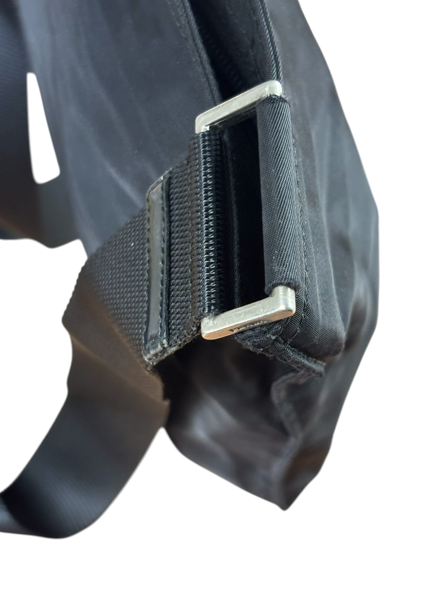 Prada Black Vela Nylon Flat Crossbody Bag
