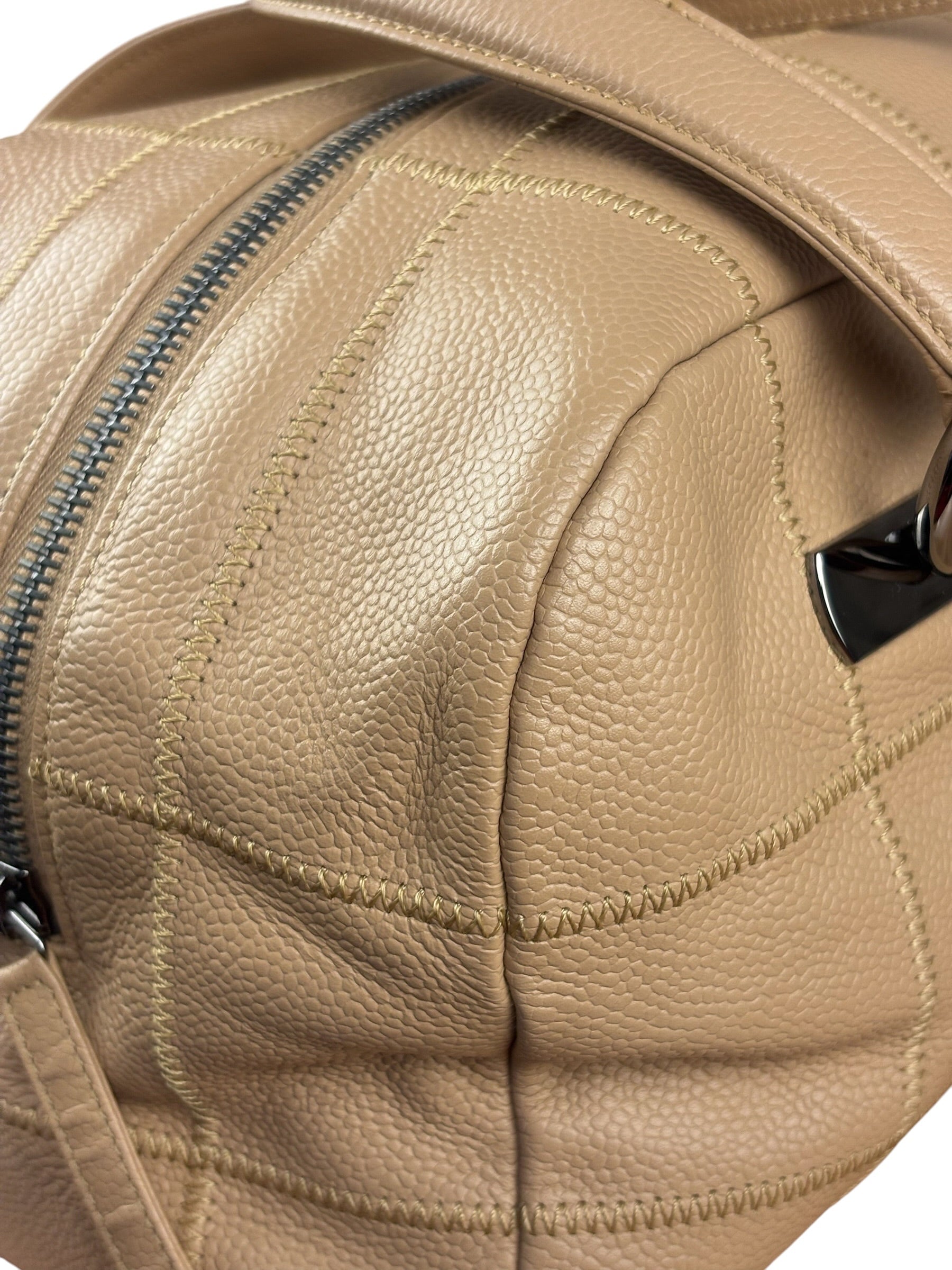 Chanel Beige Caviar Chocolate Bar Boston Bag
