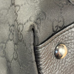 Gucci Black Leather Trim GG Canvas Abbey Zip Tote Bag