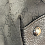 Gucci Black Leather Trim GG Canvas Abbey Zip Tote Bag