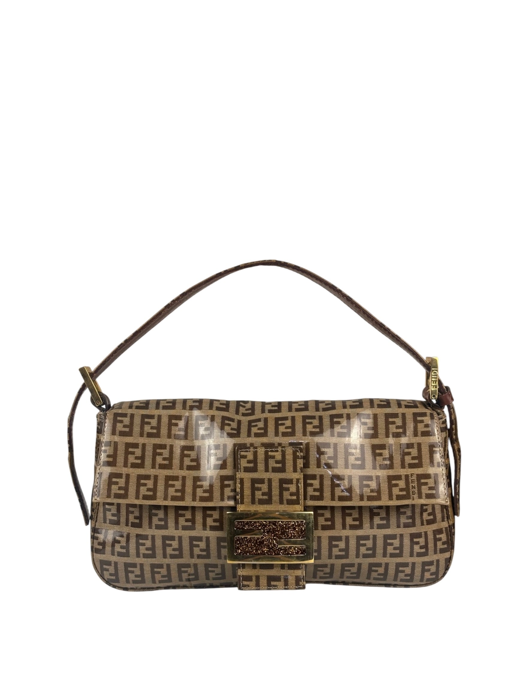 Fendi Brown PVC Zucca Baguette