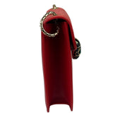 Bvlgari Red Calfskin Serpenti Forever Galuchat Crossbody Bag